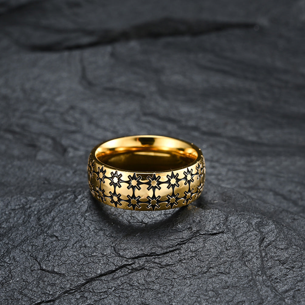 Street Hip Hop Japanese Trendsetter Titanium Steel Ring for Men