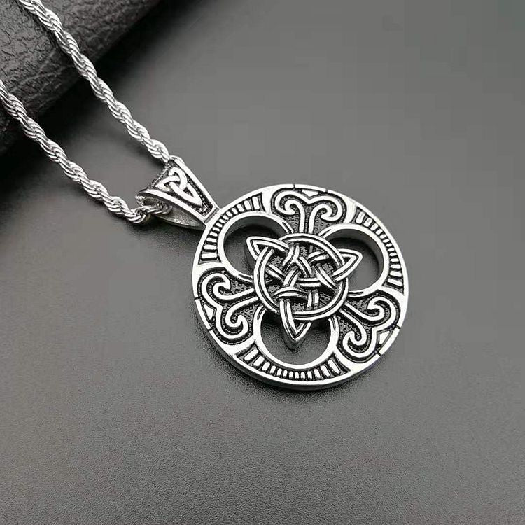 Steel Necklace – Vintage Nordic Viking Celtic Knot Pendant For Everyday Casual Style