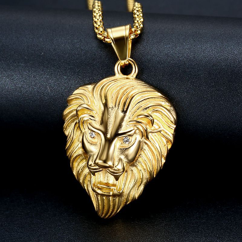 Zircon Necklace - Luxury Hip Hop Lion Head Pendant For Everyday Style And Statement Accessory