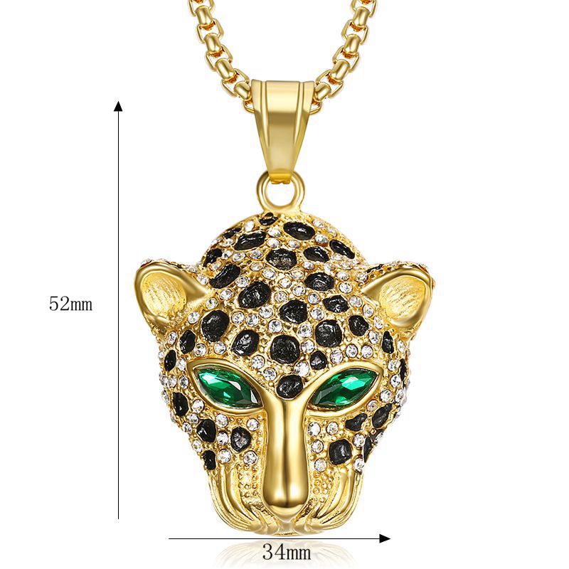 Zircon Necklace – Luxury Hip Hop Leopard Pendant Planderful
