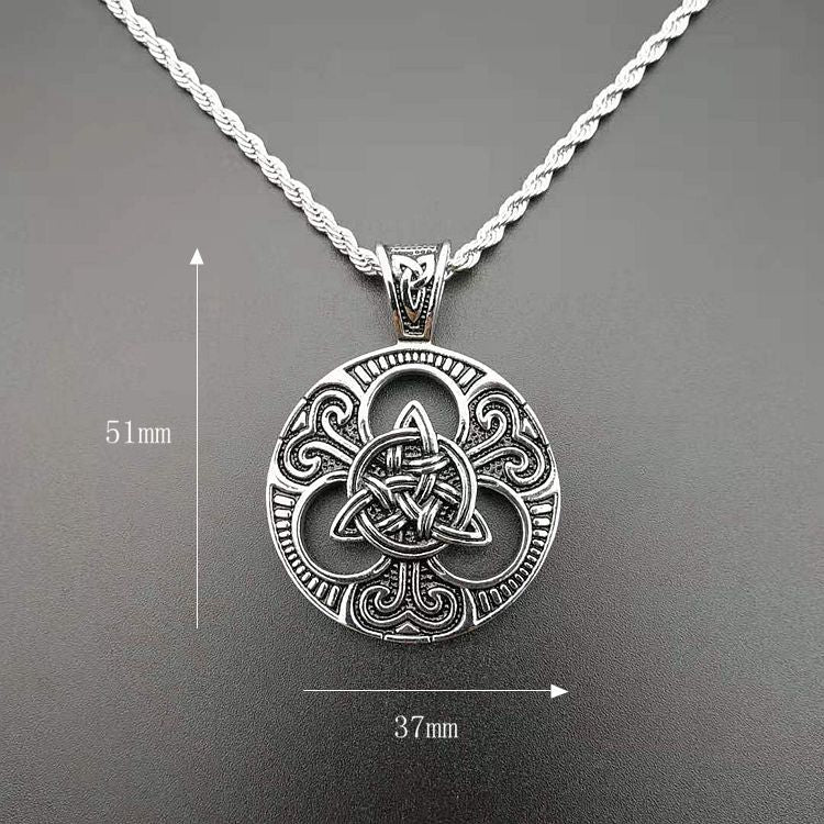 Steel Necklace – Vintage Nordic Viking Celtic Knot Pendant For Everyday Casual Style