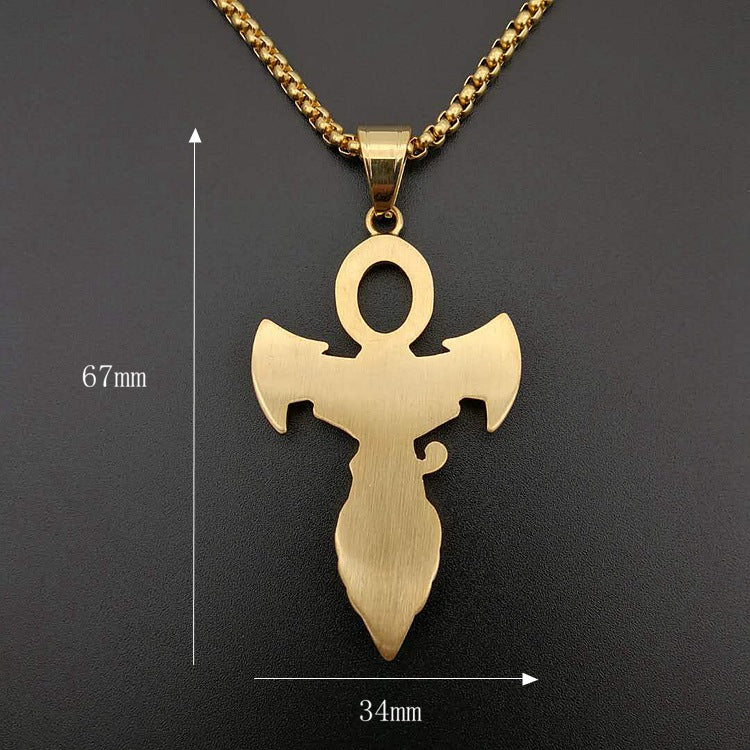 Planderful Eye Of Horus Pendant Necklace For Hip Hop Fans Bold Gold Plated Zircon Durability