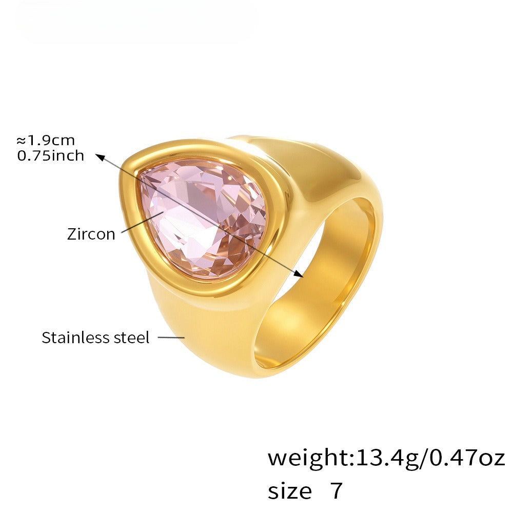 Planderful Heavy Industry Zircon Ring For Men Jewelry