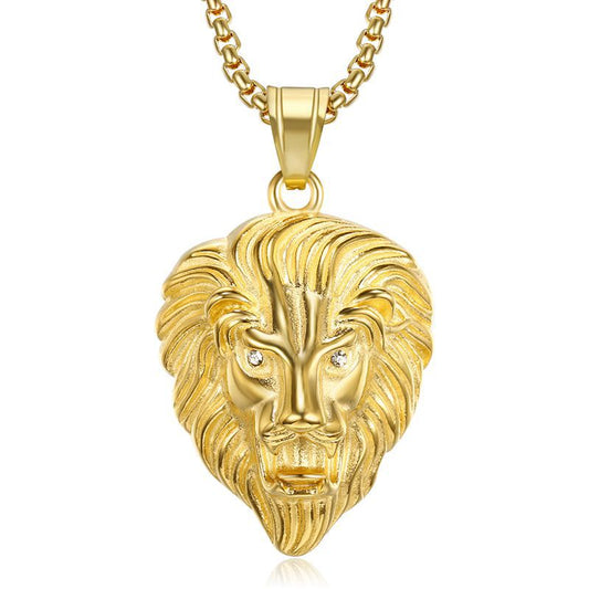 Zircon Necklace - Luxury Hip Hop Lion Head Pendant For Everyday Style And Statement Accessory