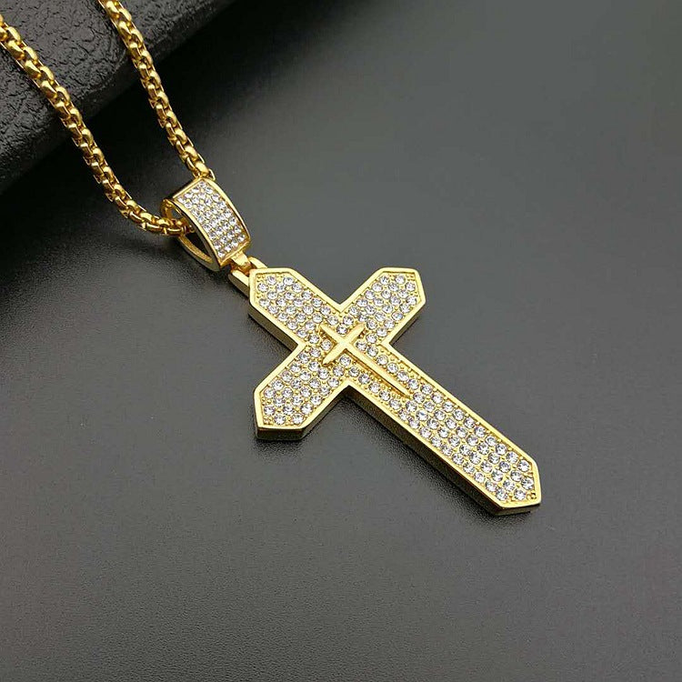 Zircon Necklace Statement Hip Hop Gold Plated Titanium Steel Pendant By Planderful Jewelry