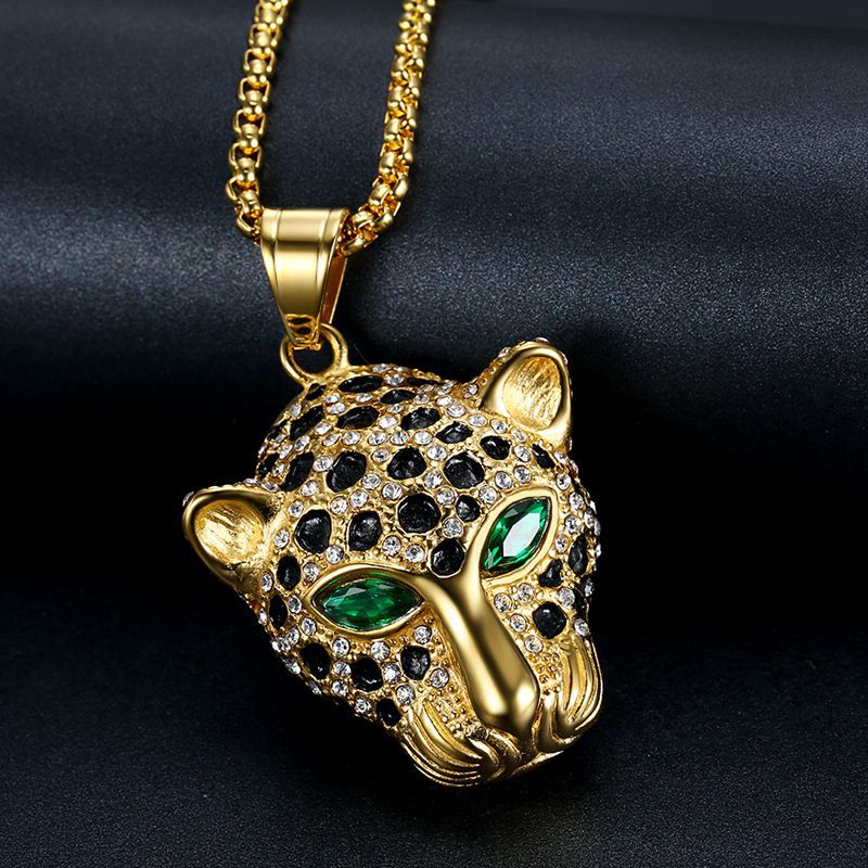 Zircon Necklace – Luxury Hip Hop Leopard Pendant Planderful