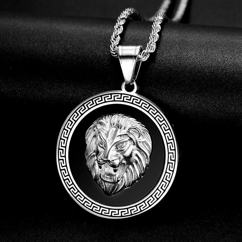 Zircon Necklace – Statement Hip Hop Lion Head Pendant In Gold Plated Steel For Everyday Style
