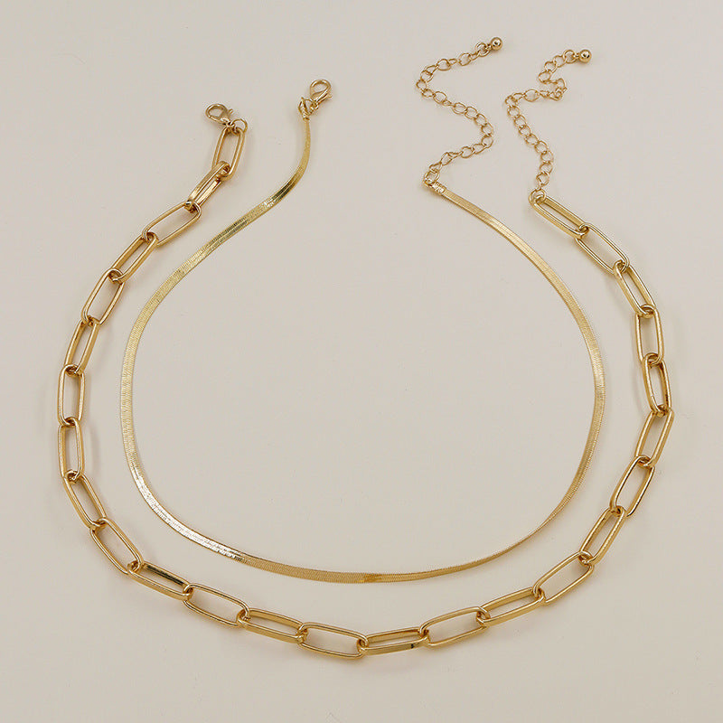 Trendy Vienna Verve Metal Necklace Set with Cross-border Charm