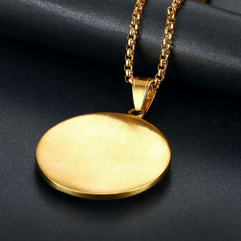 Gods Eye Pendant Necklace By Planderful Titanium Steel Gold Plated Rhinestone Hip Hop Jewelry For Men And Women