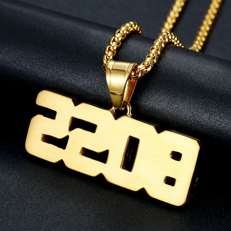Zircon Necklace – Statement Hip Hop Jewelry Titanium Steel Gold Plated Pendant For Men