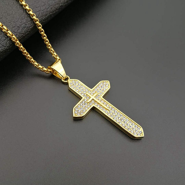 Zircon Necklace Statement Hip Hop Gold Plated Titanium Steel Pendant By Planderful Jewelry