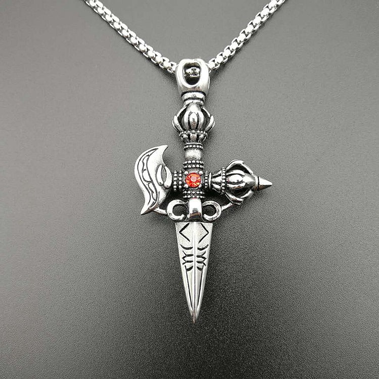 Planderful Titanium Steel Retro Punk Pendant Necklace Edgy