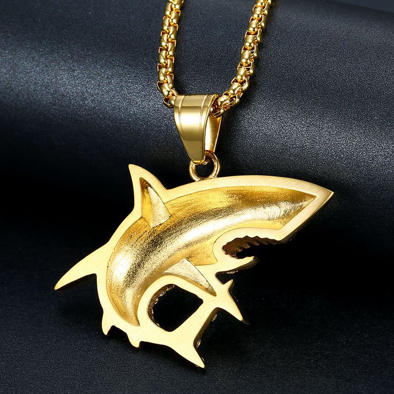 Zircon Necklace – Luxury Hip Hop Shark Pendant
