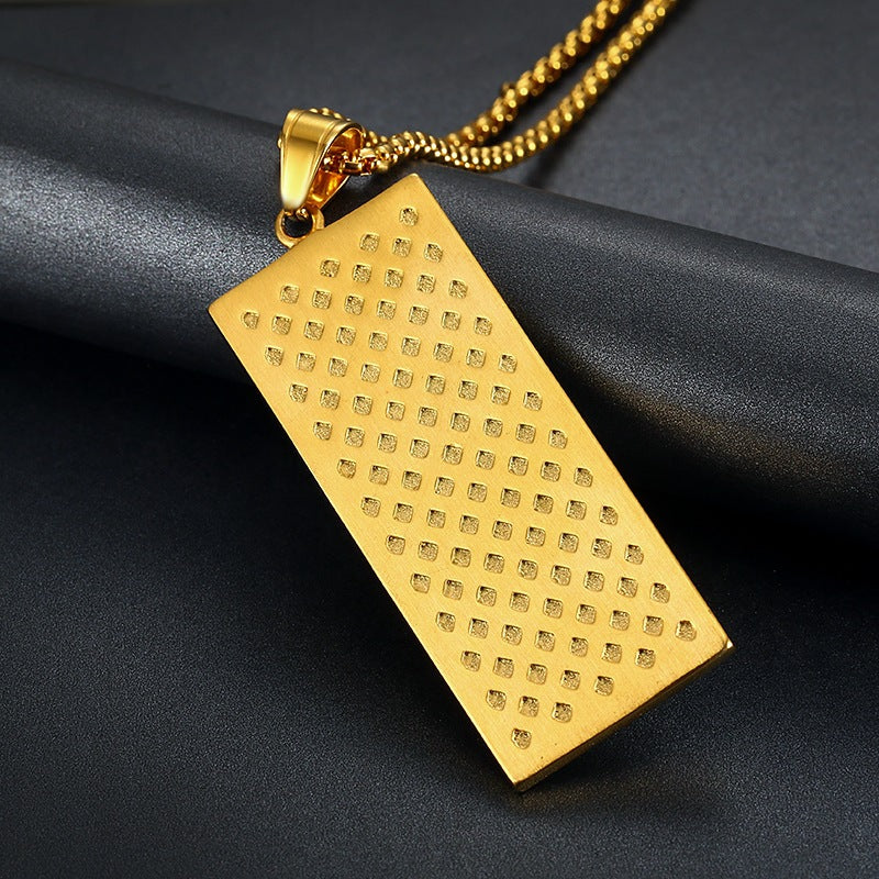 Stainless Steel Necklace – Dainty Luxury Hip Hop Dollar Pendant With Gold Plated Zircon