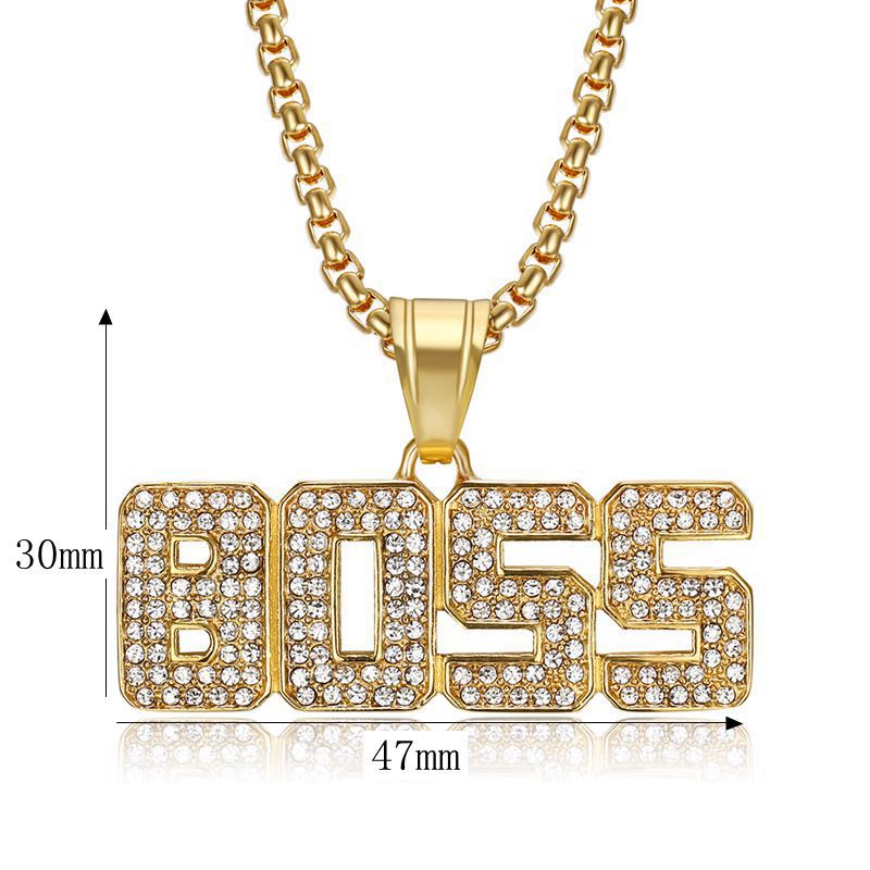 Zircon Necklace – Statement Hip Hop Jewelry Titanium Steel Gold Plated Pendant For Men