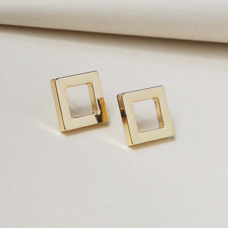 European Chic Square Earrings - Metallic Collection from Vienna Verve