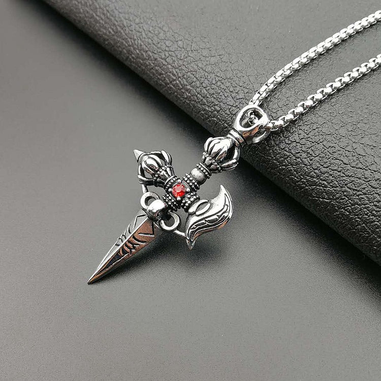 Planderful Titanium Steel Retro Punk Pendant Necklace Edgy