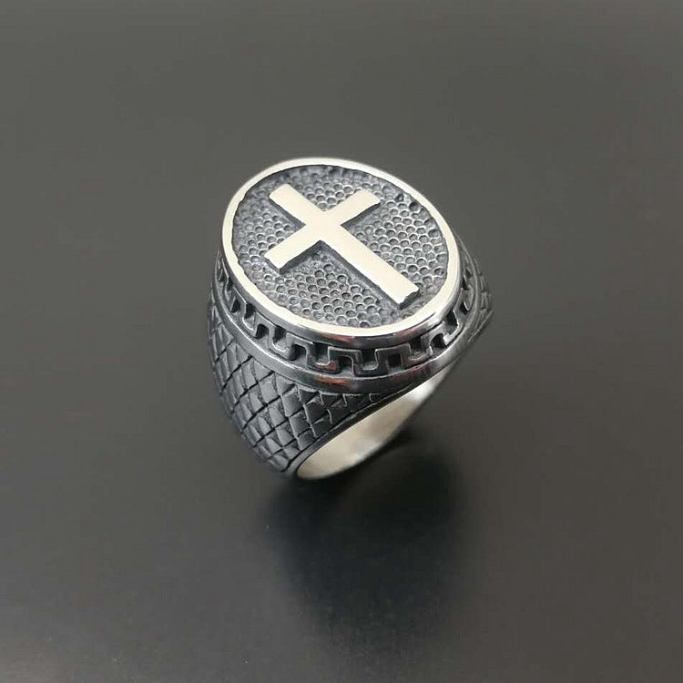 Planderful Everyday Genie Titanium Steel Punk Ring For Men European American Retro Style Polished Band Size 7 To 13