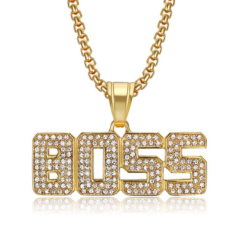 Zircon Necklace – Statement Hip Hop Jewelry Titanium Steel Gold Plated Pendant For Men