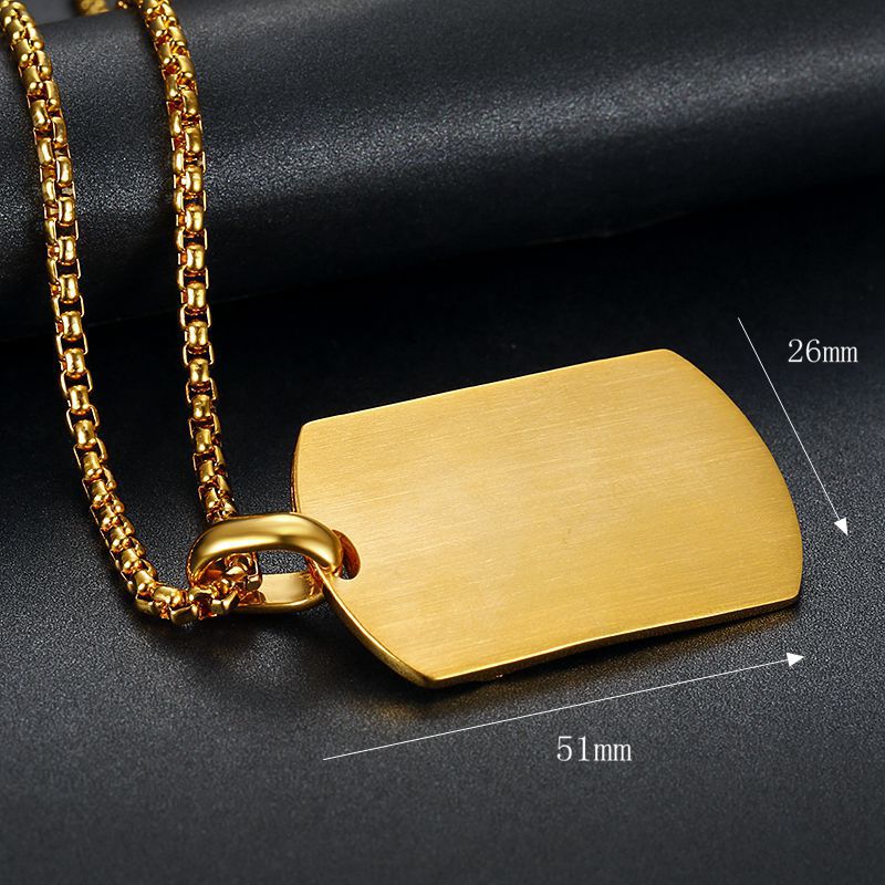 Planderful Hip Hop Pendant Necklace Titanium Steel Gold Plated Zircon Eagle Flag For Urban Fashion Lovers