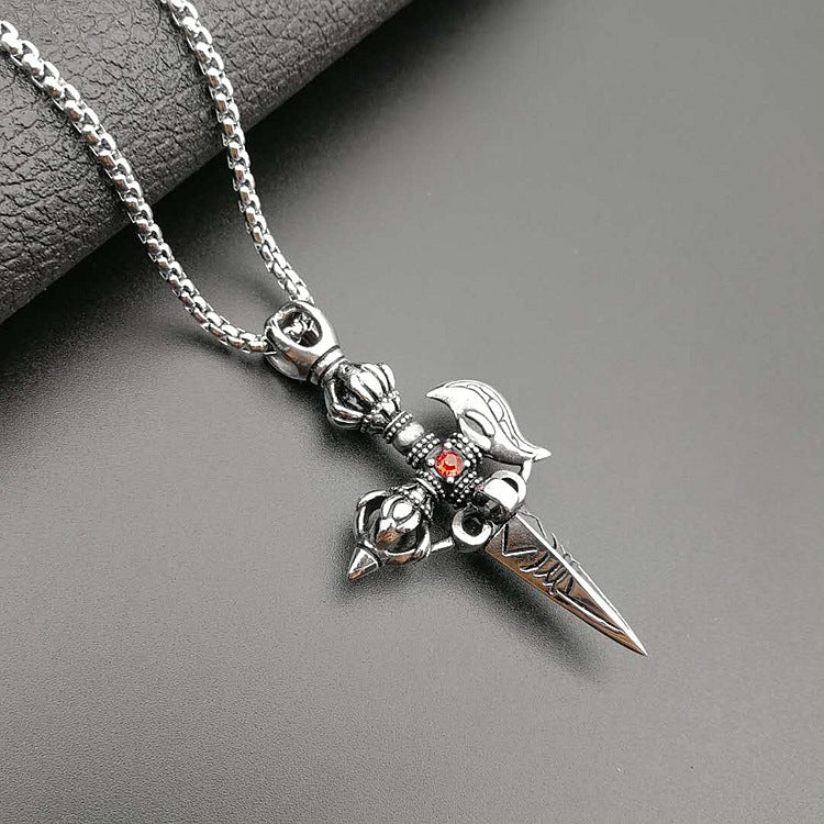 Planderful Titanium Steel Retro Punk Pendant Necklace Edgy