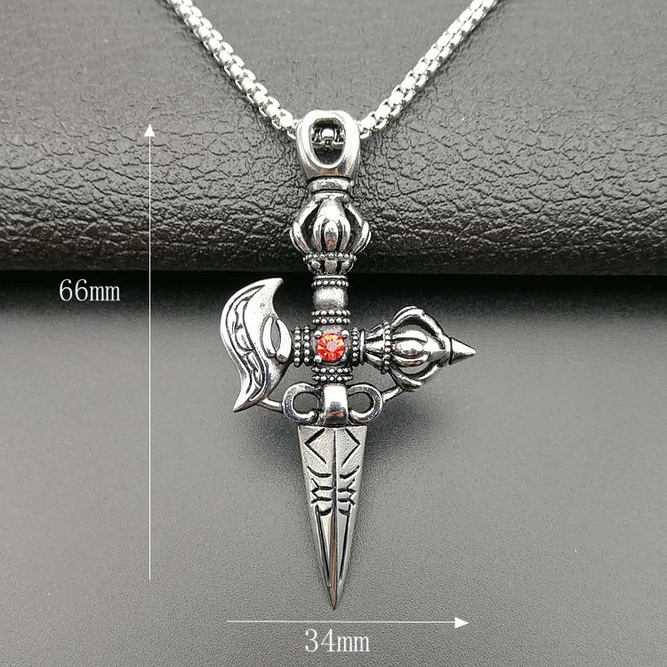 Planderful Titanium Steel Retro Punk Pendant Necklace Edgy