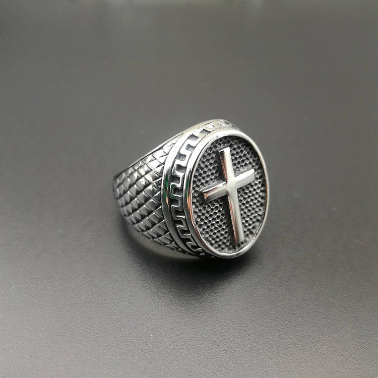Planderful Everyday Genie Titanium Steel Punk Ring For Men European American Retro Style Polished Band Size 7 To 13