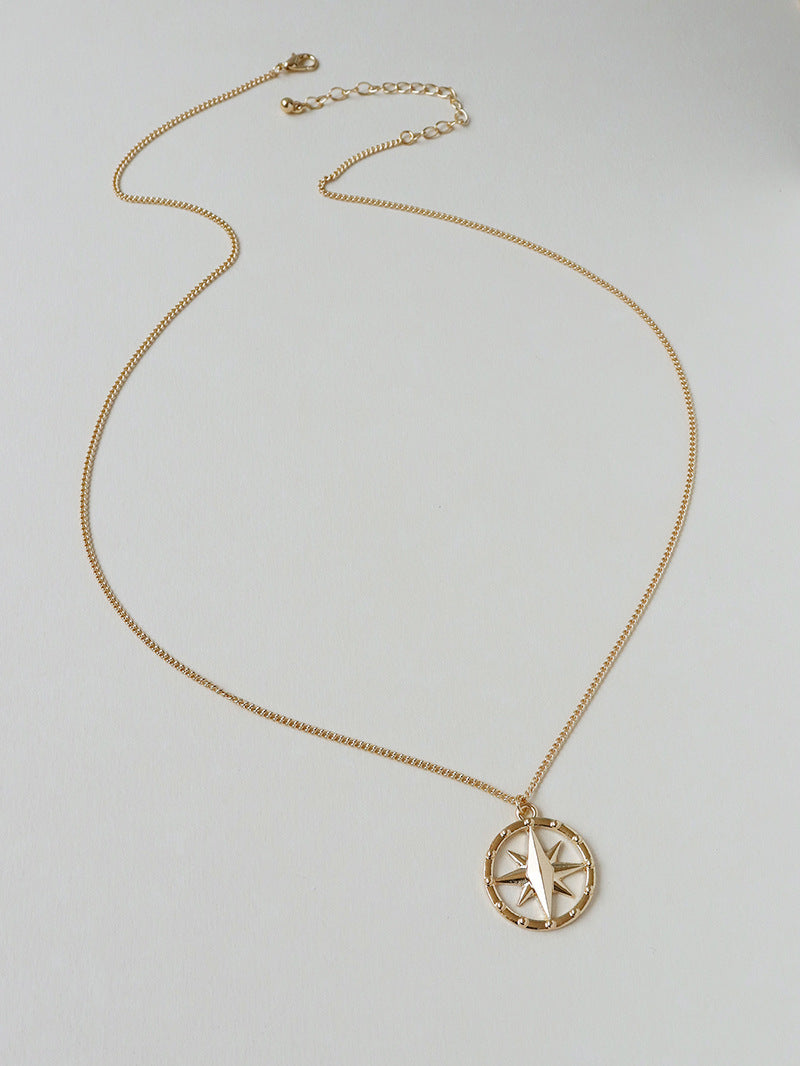 Alloy Compass Pendant Necklace - Vienna Verve Collection by Planderful