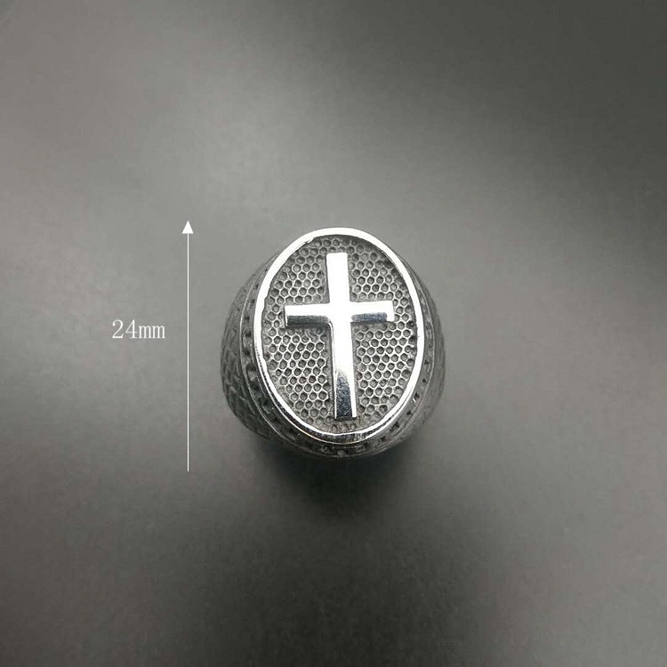 Planderful Everyday Genie Titanium Steel Punk Ring For Men European American Retro Style Polished Band Size 7 To 13