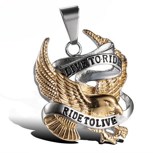Titanium Steel Eagle Pendant, Vintage Punk Men's Jewelry, European and American Style Personalization