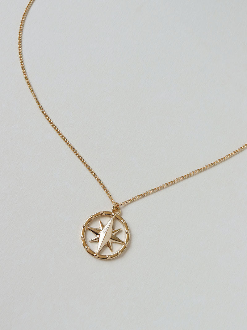 Alloy Compass Pendant Necklace - Vienna Verve Collection by Planderful