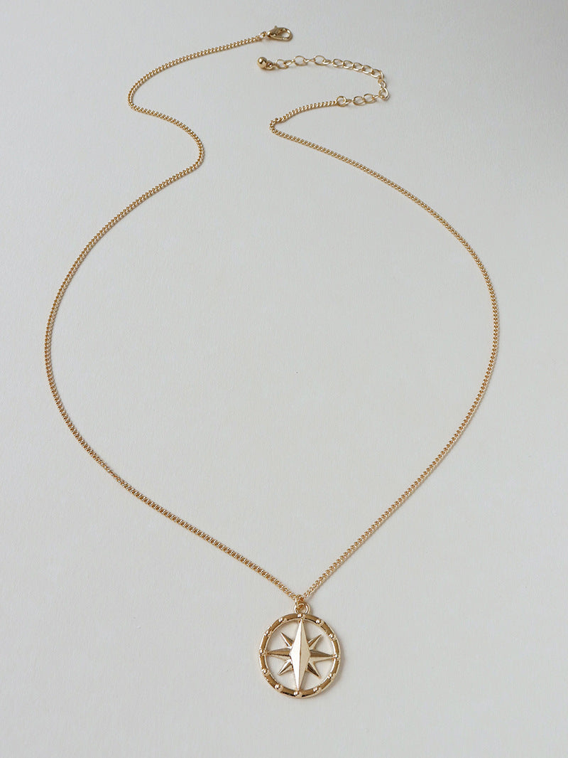 Alloy Compass Pendant Necklace - Vienna Verve Collection by Planderful
