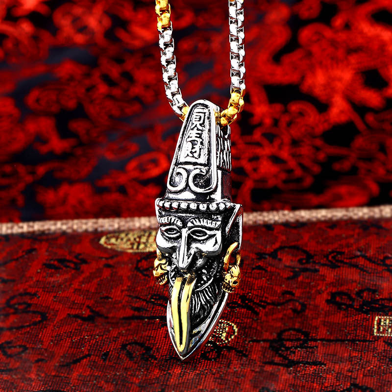Retro Chinese Style Men's Titanium Steel Black and White Pendant Jewelry