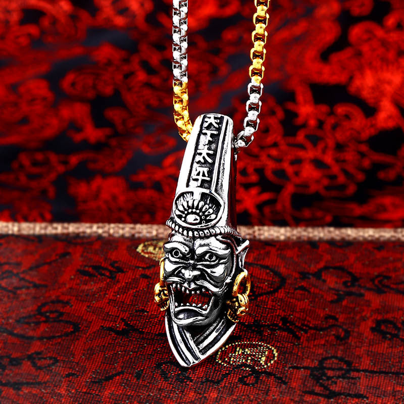 Retro Chinese Style Men's Titanium Steel Black and White Pendant Jewelry