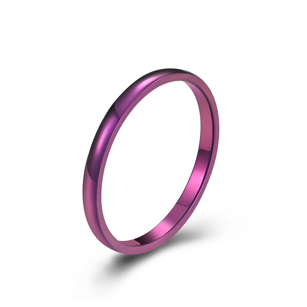 Minimalist Stainless Steel 2mm Single Tail Couple Ring