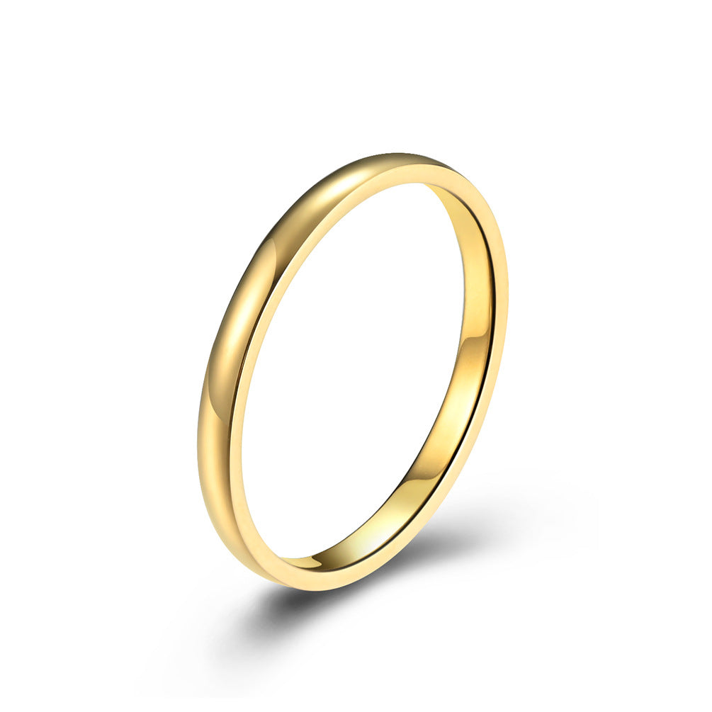 Minimalist Stainless Steel 2mm Single Tail Couple Ring