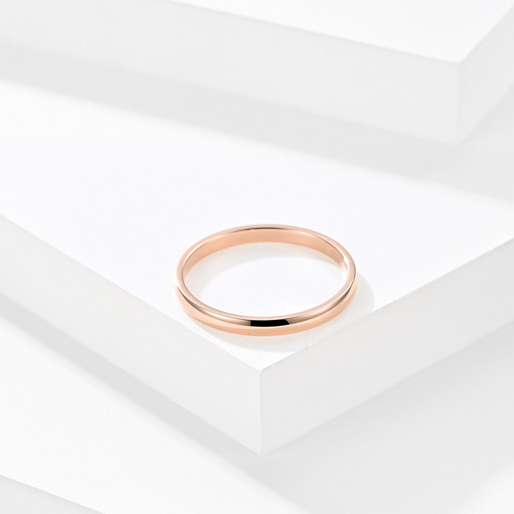 Elegant Titanium Steel Gold-Plated Couple Rings for All