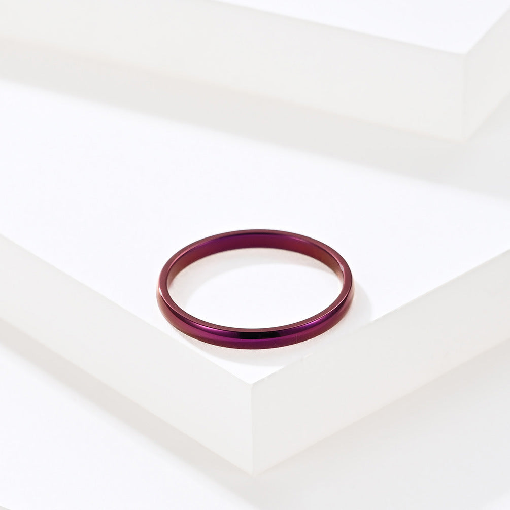 Minimalist Stainless Steel 2mm Single Tail Couple Ring