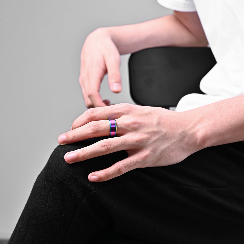 Gender-Free Matte Brushed Titanium Steel Ring for All