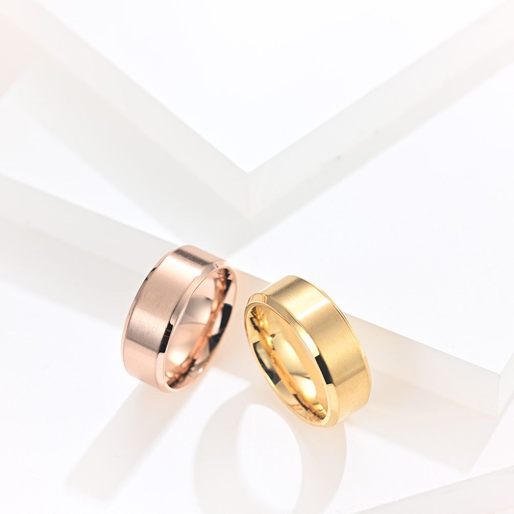 Gender-Free Matte Brushed Titanium Steel Ring for All