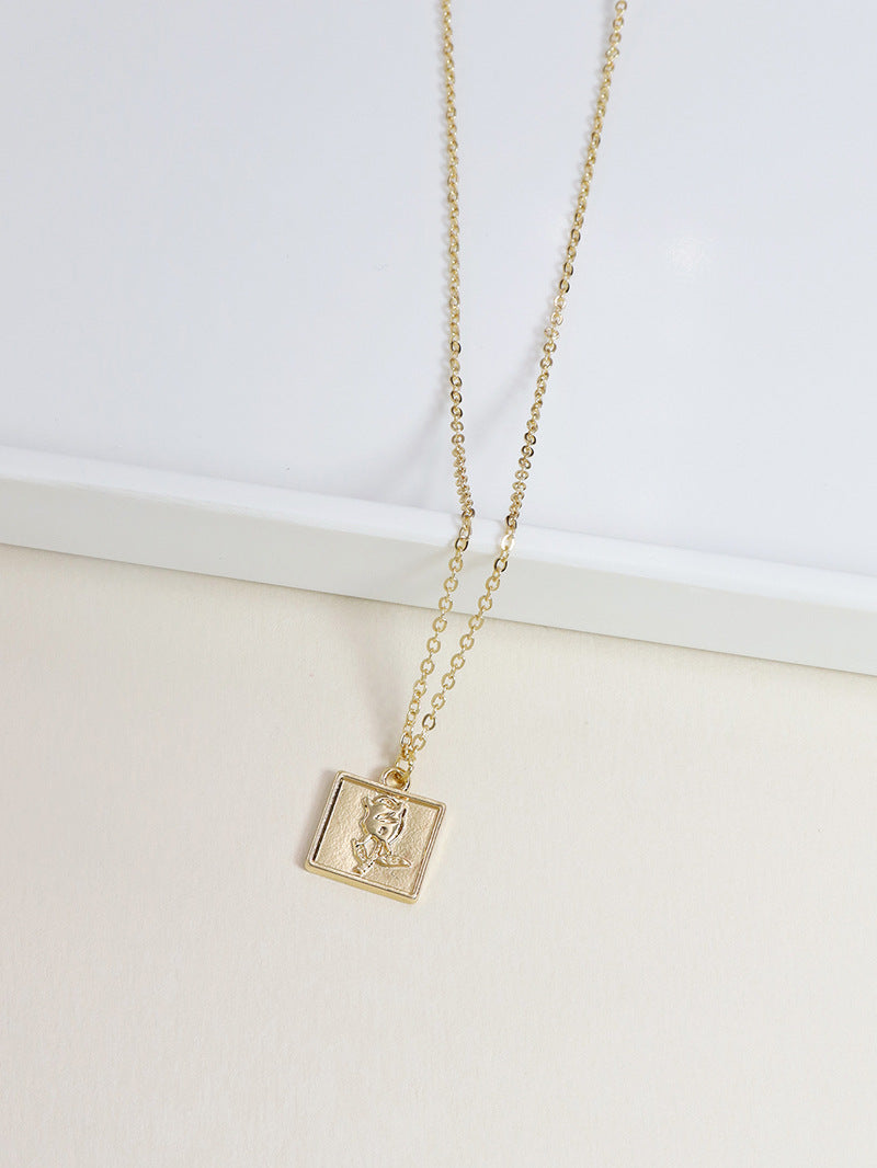Simple Metal Rose Necklace - Exquisite Cross-Border Fashion Jewelry