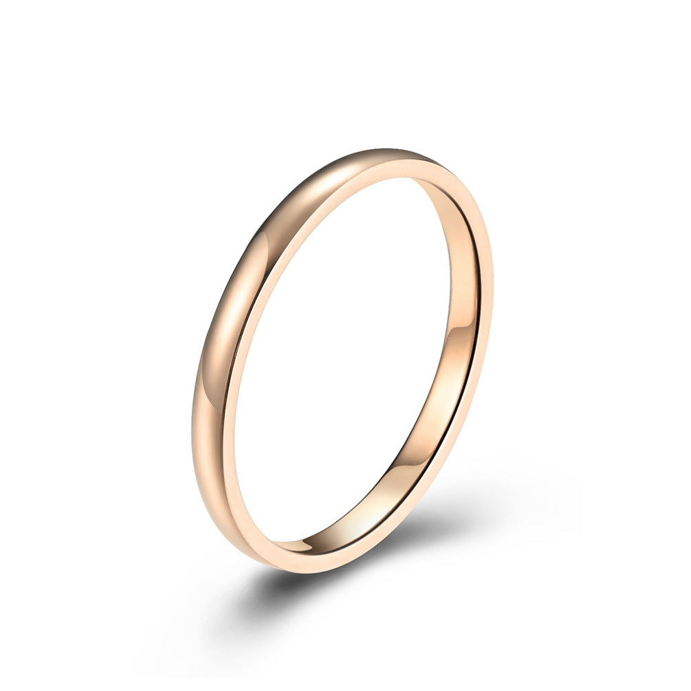 Minimalist Stainless Steel 2mm Single Tail Couple Ring