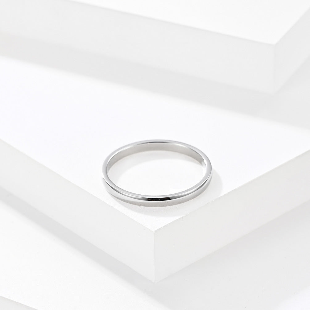 Minimalist Stainless Steel 2mm Single Tail Couple Ring
