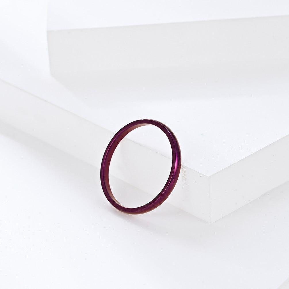 Minimalist Stainless Steel 2mm Single Tail Couple Ring