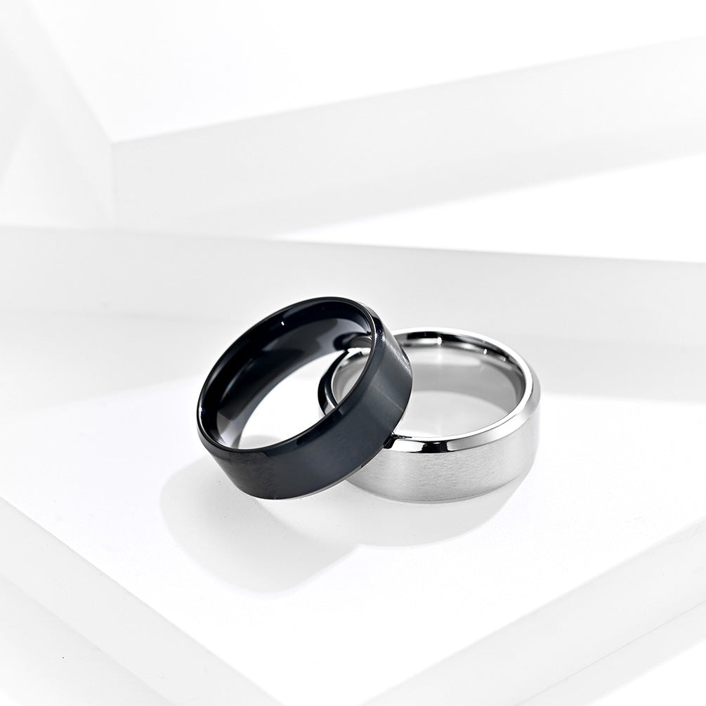 Gender-Free Matte Brushed Titanium Steel Ring for All