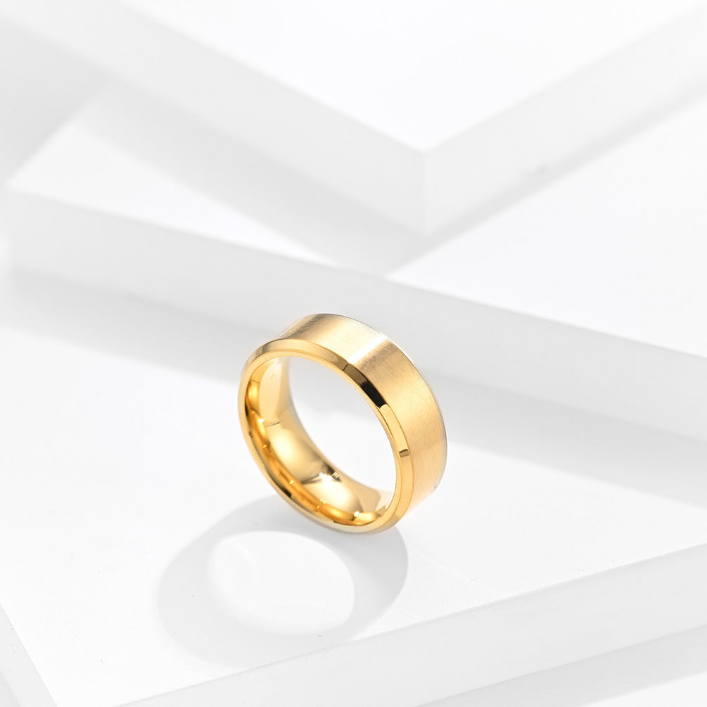 Gender-Free Matte Brushed Titanium Steel Ring for All