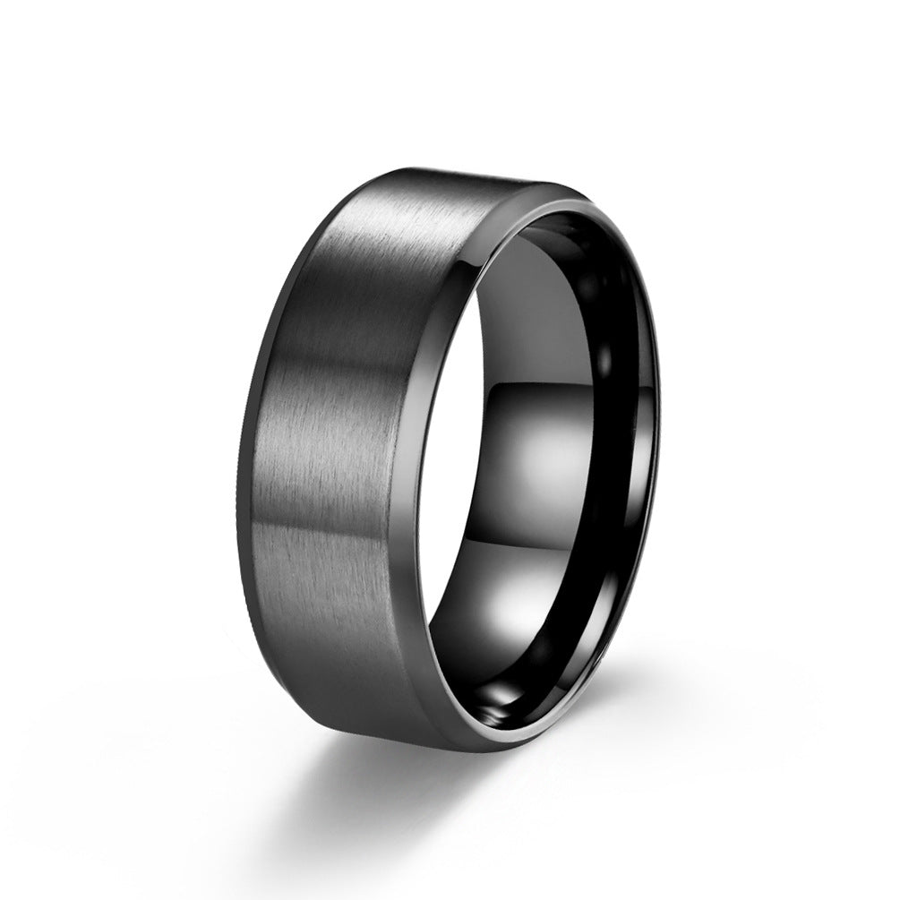 Gender-Free Matte Brushed Titanium Steel Ring for All