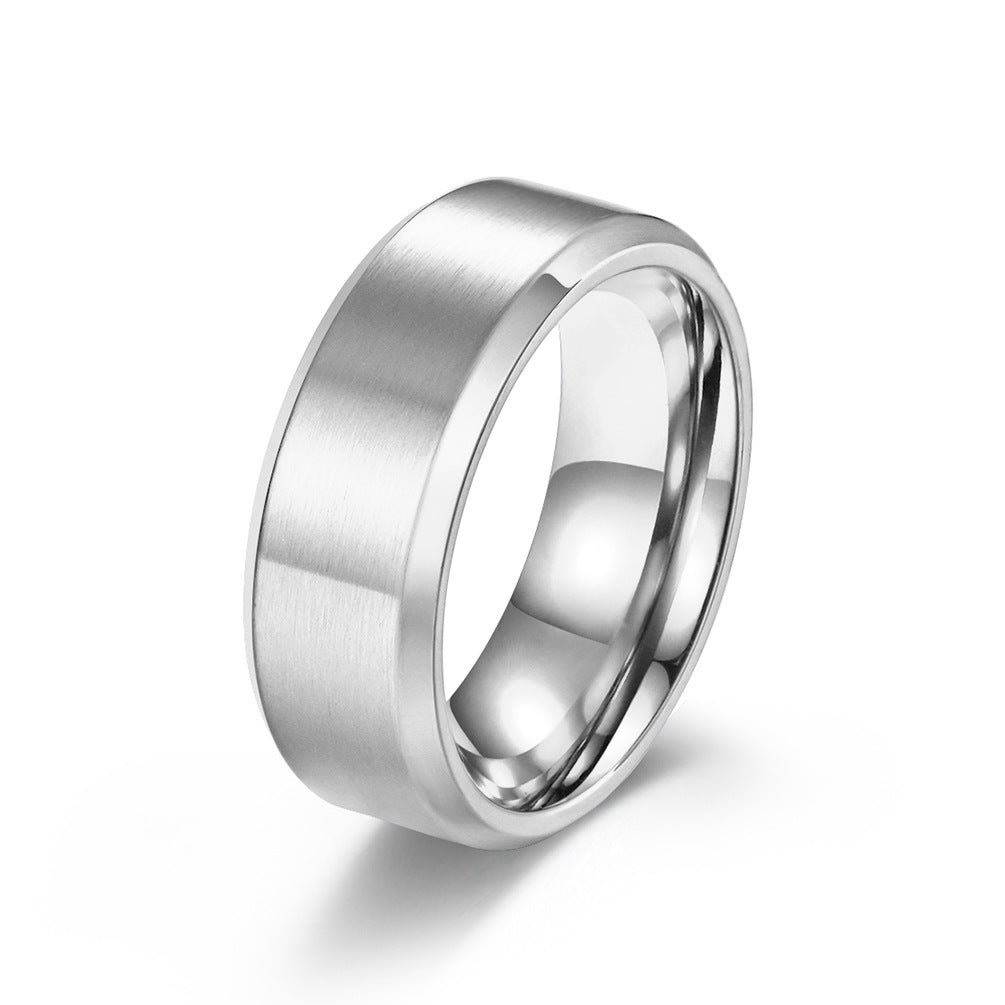 Gender-Free Matte Brushed Titanium Steel Ring for All