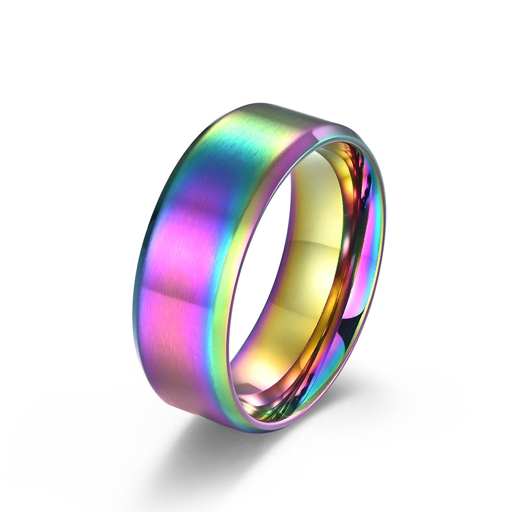 Gender-Free Matte Brushed Titanium Steel Ring for All