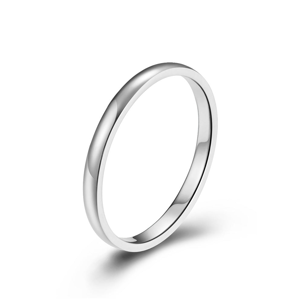 Minimalist Stainless Steel 2mm Single Tail Couple Ring
